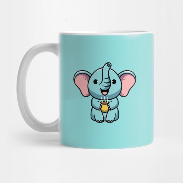 Cute elephant enjoying hot chocolate by Cubbone